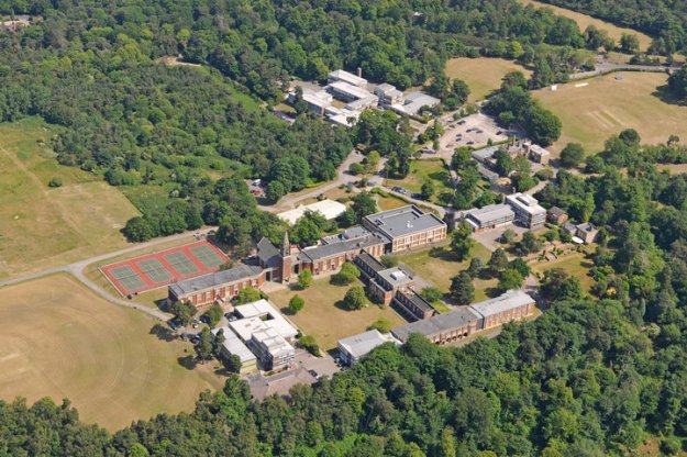 Bird's eye view of Royal Russell School.  The swimming pool was just off to the left of the shot.